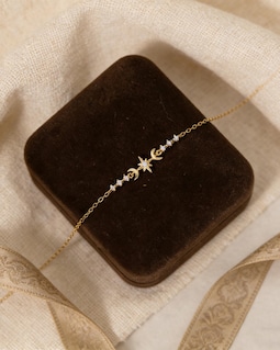 Dainty Octagonal Star Moon Bracelet,925 Sterling Silver Star Bracelet,Minimalist Anniversary Gift For Her,Mother's Day Gift,Bridesmaid Gifts