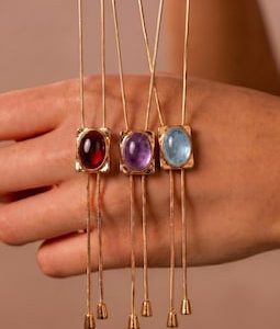 Custom Birthstone Bolo Tie Necklace for Women, Western Y Necklace, Custom Birth Month Stone Jewelry, Cowgirl Necklace, Gift for Mom Grandma